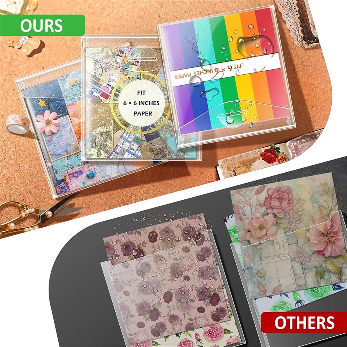 Scrapbooking - (A02R) Pojemnik na scrapbook 6x6 cali,