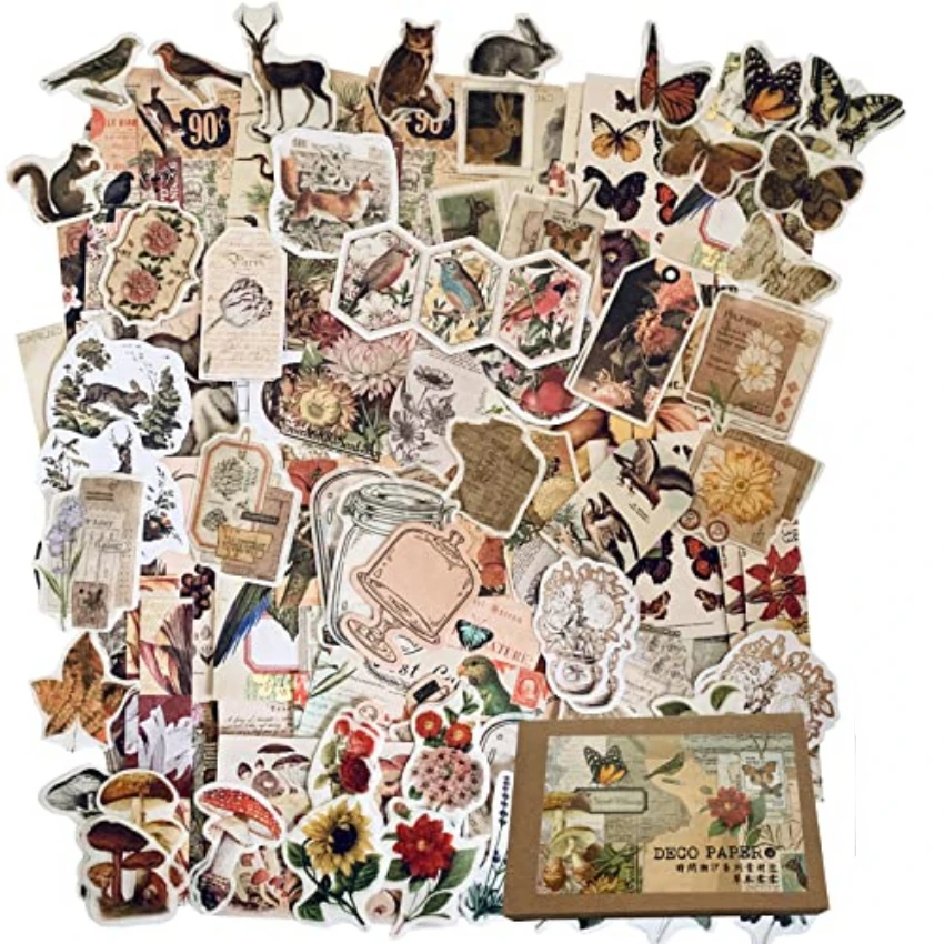Vintage Junk Journal Scrapbooking Paper - Naklejki Vintage do Journalingu Estetycznego -