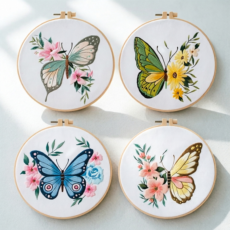 Embroidery - 1 szt. Zestaw do haftowania motyla