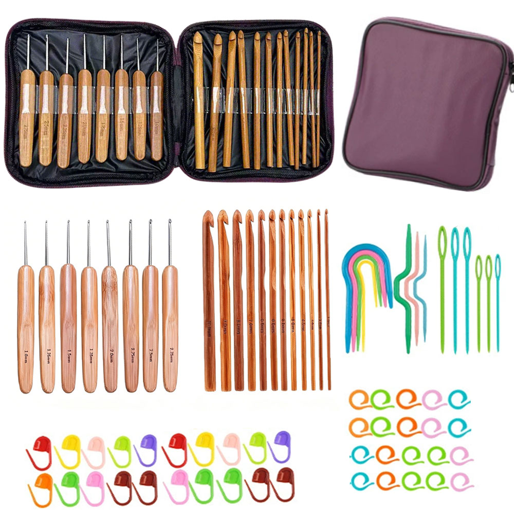 Craft Tools - Zestaw 74 bambusowych szydełek do robótek