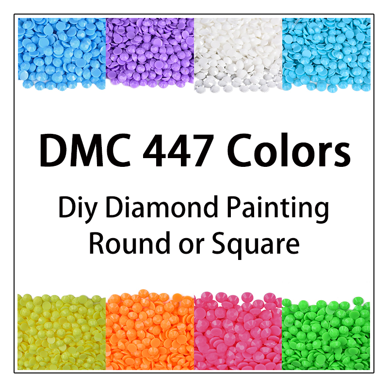 5D Diamond Painting Kit Full Drill - DMC 447 kolory 5D Diy diamentowe