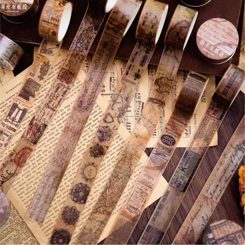 Vintage Junk Journal Scrapbooking Paper - 18.5mm * 2m Vintage taśmy papierowe