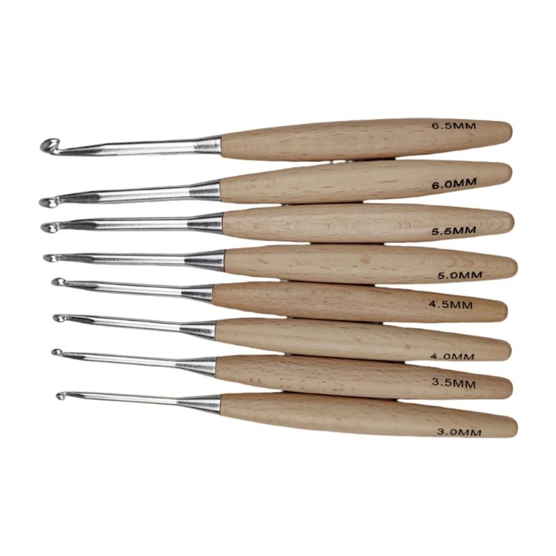 Wooden Crochet Hooks Ergonomic Handle - Szydełko z ergonomicznym uchwytem 97BA i
