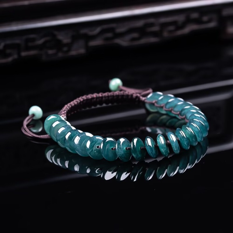 Beading - Naturalny prawdziwy szmaragdowy niebieski naszyjnik z