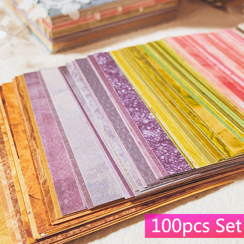 Vintage Junk Journal Scrapbooking Paper - 100 sztuk kolorowe tekstury tło papier