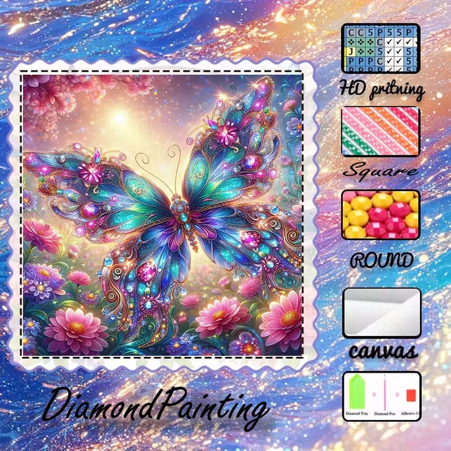 5D Diamond Painting Kit Full Drill - 1 sztuka tkaniny flokowanej 5D DIY,