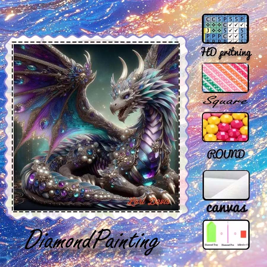 5D Diamond Painting Kit Full Drill - 1 sztuka tkaniny flokowanej 5D DIY,