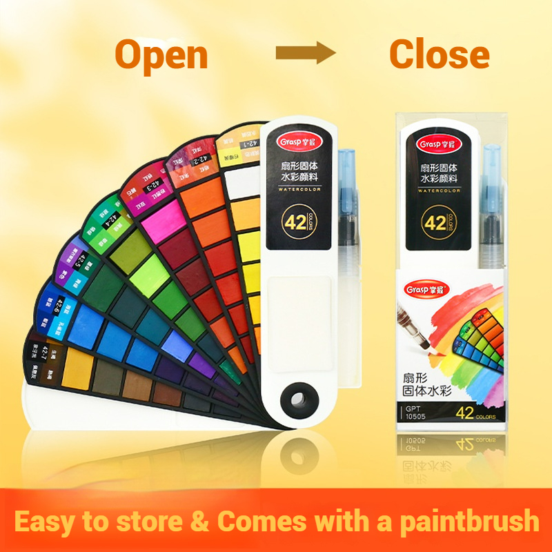 Watercolor Paint Set Solid Pigment - Zestaw farb akwarelowych 18/24/42/60, składane akwarele