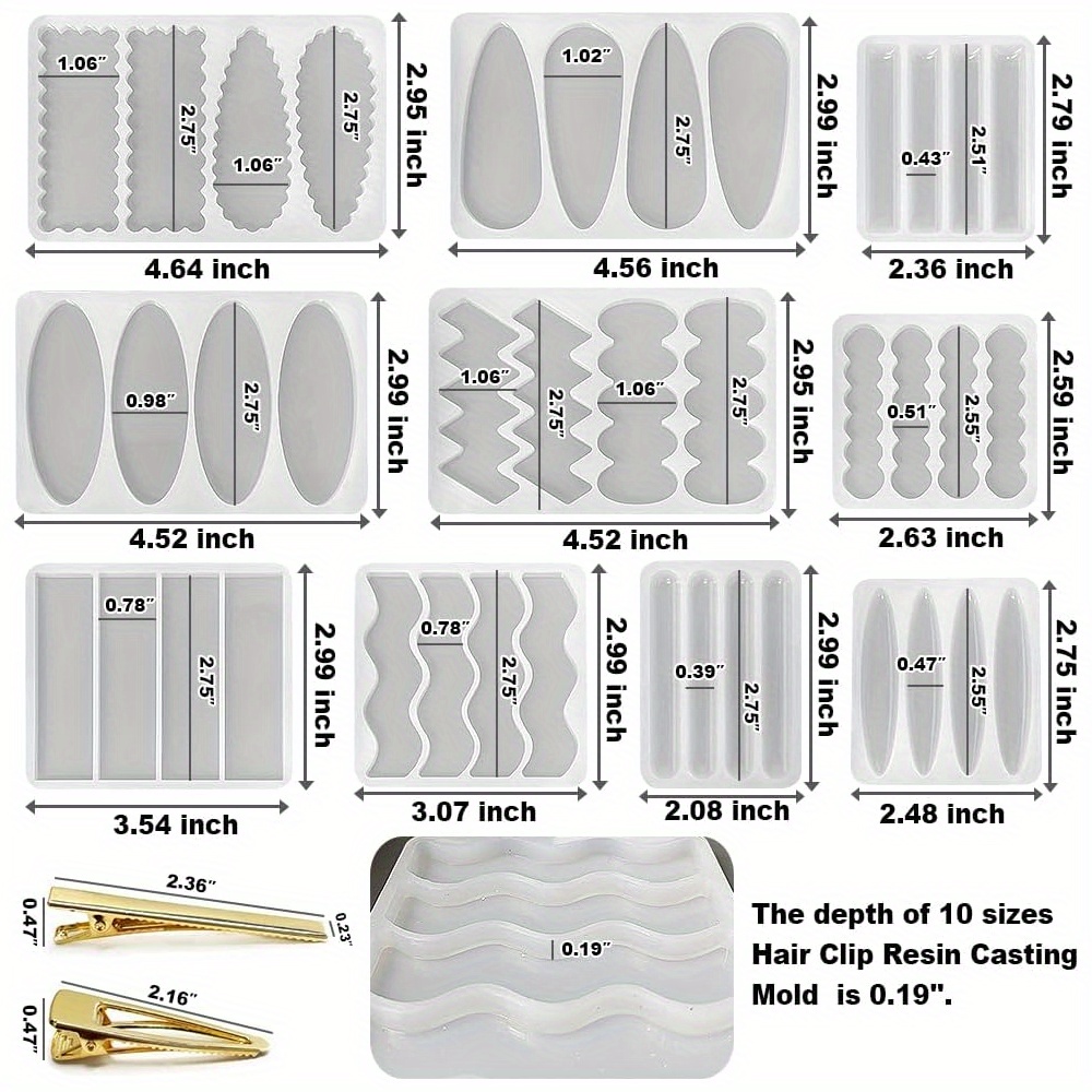 Zestaw 10 głębokich form silik – Silicone Epoxy Resin Molds Set recenzja i cena
