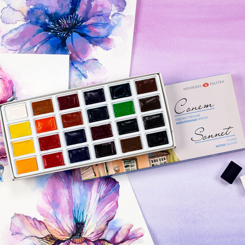 Rosja Białe Noce Farby Akwarel – Watercolor Paint Set Solid Pigment recenzja i cena
