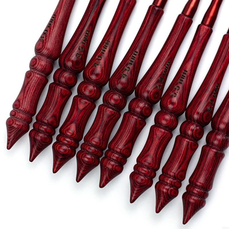 8 szt. Szydełko z drewnianym u – Wooden Crochet Hooks Ergonomic Handle recenzja i cena