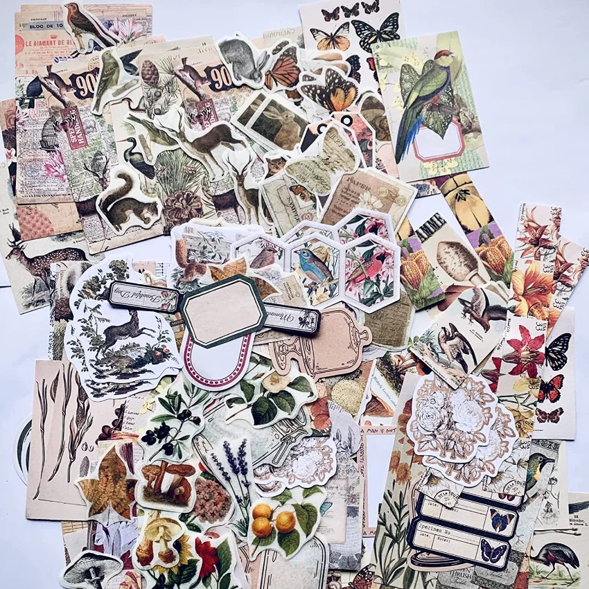 Naklejki Vintage do Journaling – Vintage Junk Journal Scrapbooking Paper recenzja i cena