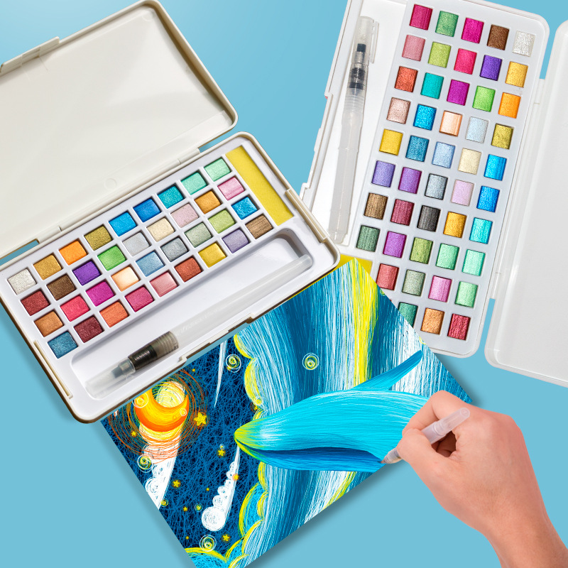 Zestaw farb akwarelowych w kos – Watercolor Paint Set Solid Pigment recenzja i cena