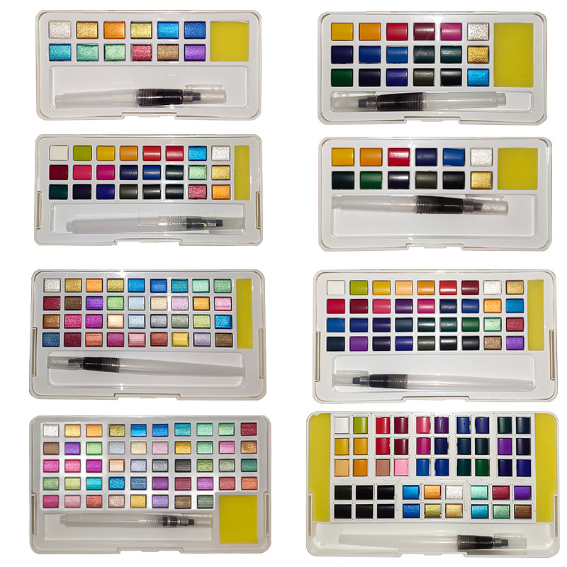 Zestaw farb akwarelowych w kos – Watercolor Paint Set Solid Pigment recenzja i cena