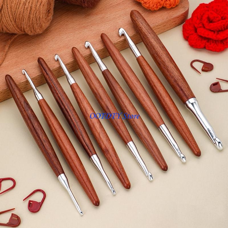 367A 8 sztuk ergonomiczny uchw – Wooden Crochet Hooks Ergonomic Handle recenzja i cena