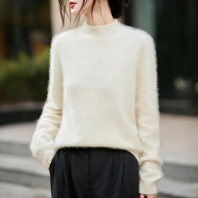 Damski puszysty sweter z wysok – Embroidery recenzja i cena