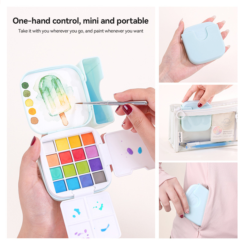 LANGUO 16 Kolorów Zestaw Farb  – Watercolor Paint Set Solid Pigment recenzja i cena