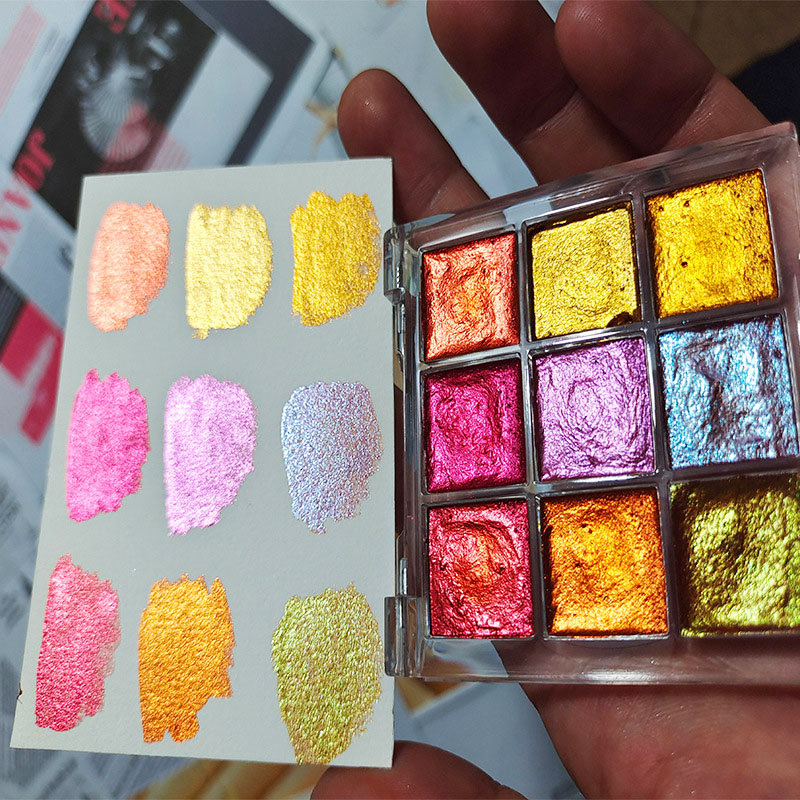 9 kolor Nail Solid Pigment Aur – Watercolor Paint Set Solid Pigment recenzja i cena