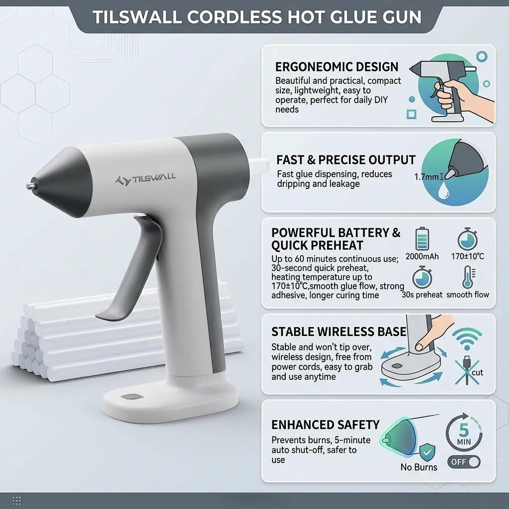 Bezprzewodowy pistolet do klej – Hot Melt Glue Gun Cordless recenzja i cena