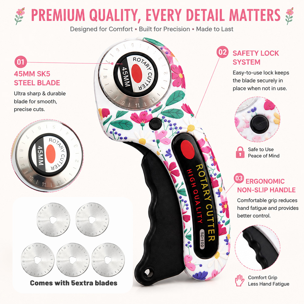 Nóż obrotowy 45 mm do cięcia k – Rotary Cutter For Fabric 45Mm recenzja i cena