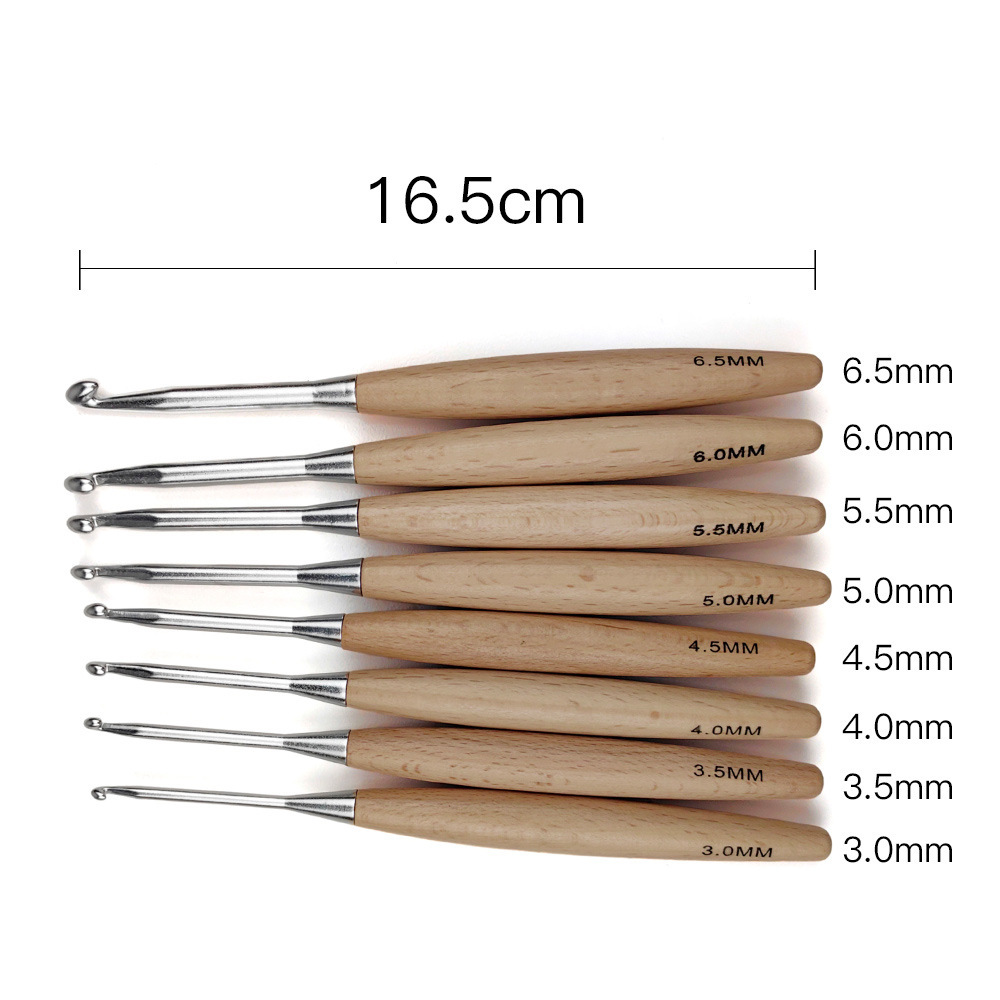 8 szt. Drewniane szydełko 16,5 – Wooden Crochet Hooks Ergonomic Handle recenzja i cena