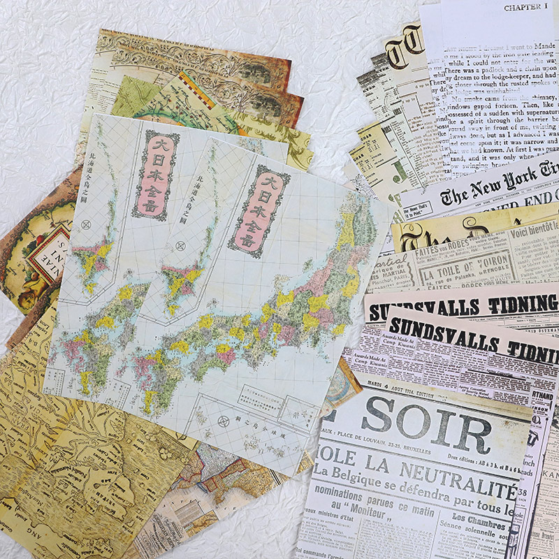 30 Szt Stara Mapa Kwiat Litery – Vintage Junk Journal Scrapbooking Paper recenzja i cena