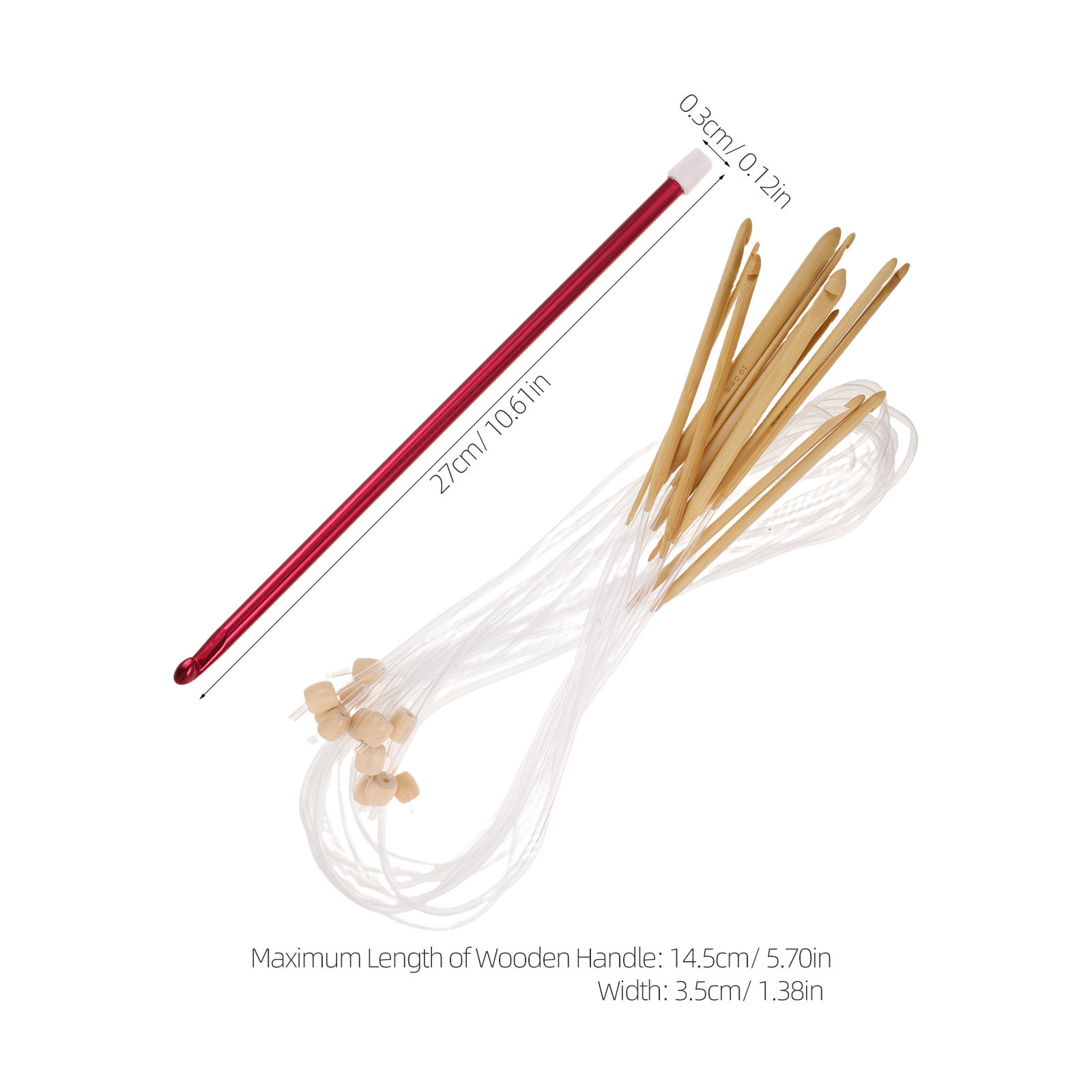 Zestaw 1 szt. wibrujących kolo – Wooden Crochet Hooks Ergonomic Handle recenzja i cena