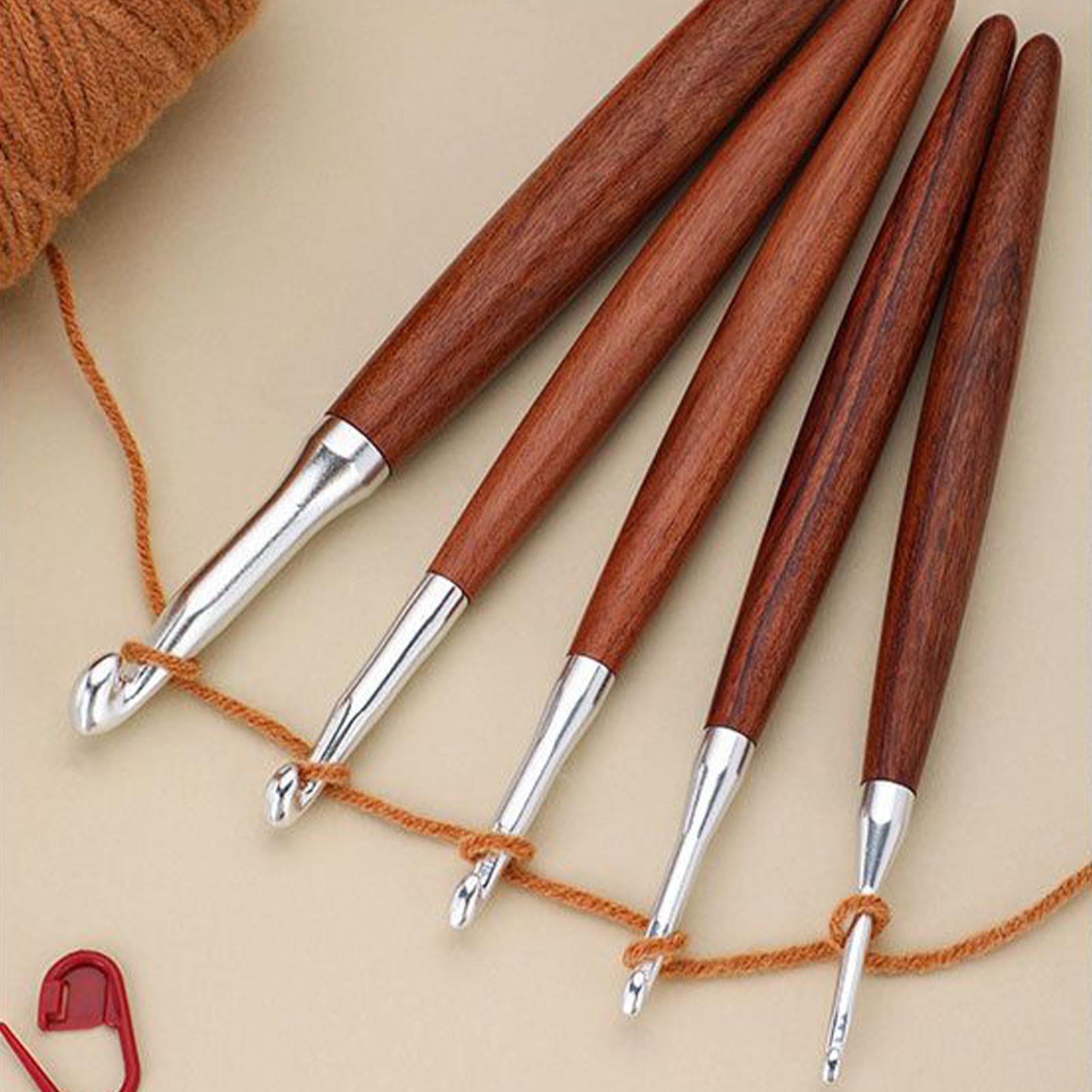 8 szt. Szydełka do szydełkowan – Wooden Crochet Hooks Ergonomic Handle recenzja i cena