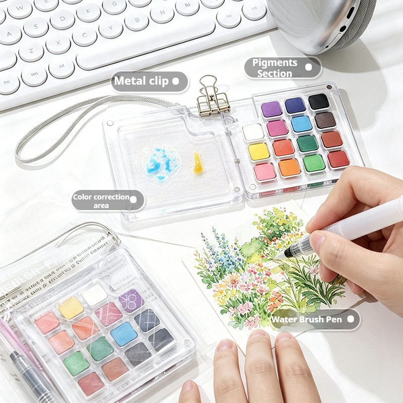15 kolorów przenośny zestaw ak – Watercolor Paint Set Solid Pigment recenzja i cena