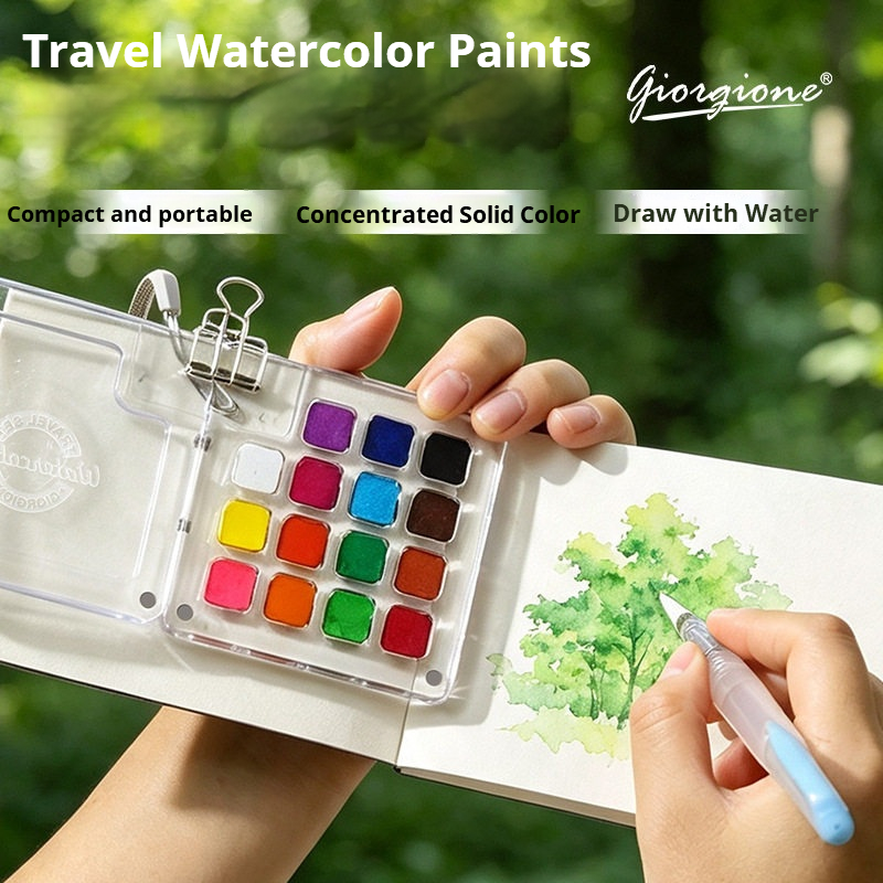 15 kolorów przenośny zestaw ak – Watercolor Paint Set Solid Pigment recenzja i cena