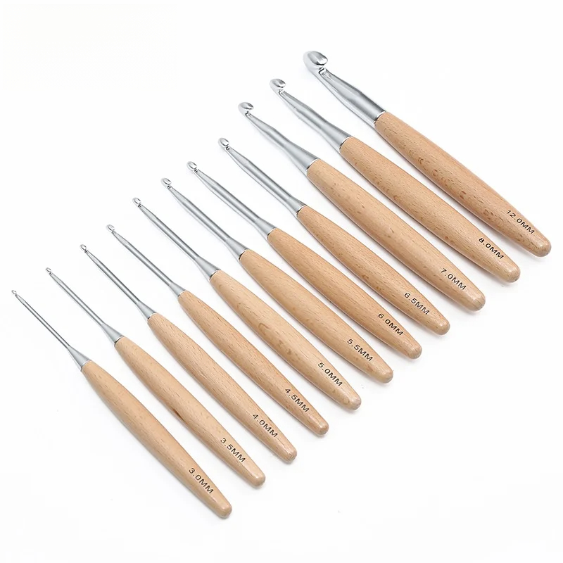 1/11 szt. Drewniane szydełka z – Wooden Crochet Hooks Ergonomic Handle recenzja i cena